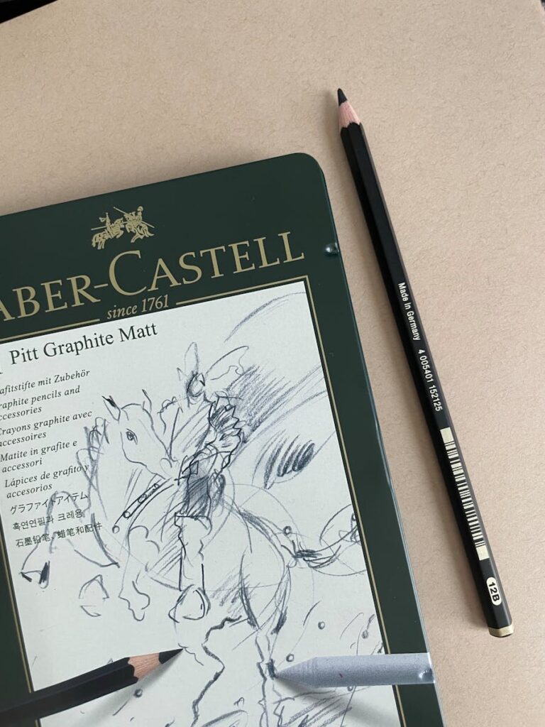 Artistic sketch of a horse using graphite pencils with a focus on fine details.