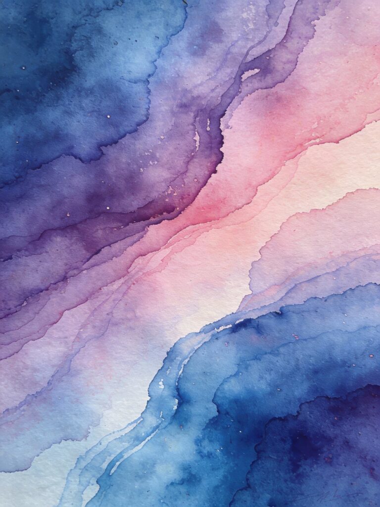 Variegated wet-on-wet wash showing multiple colors blending naturally with soft transitions