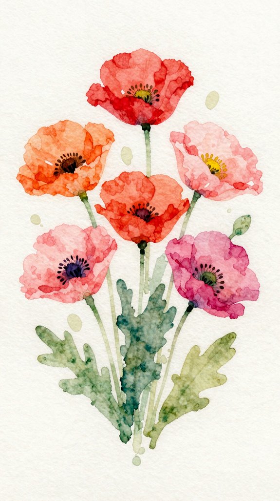 spontaneous bleeding ethereal impressionistic poppies