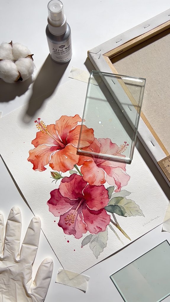 protect vibrant tropical watercolor paintings