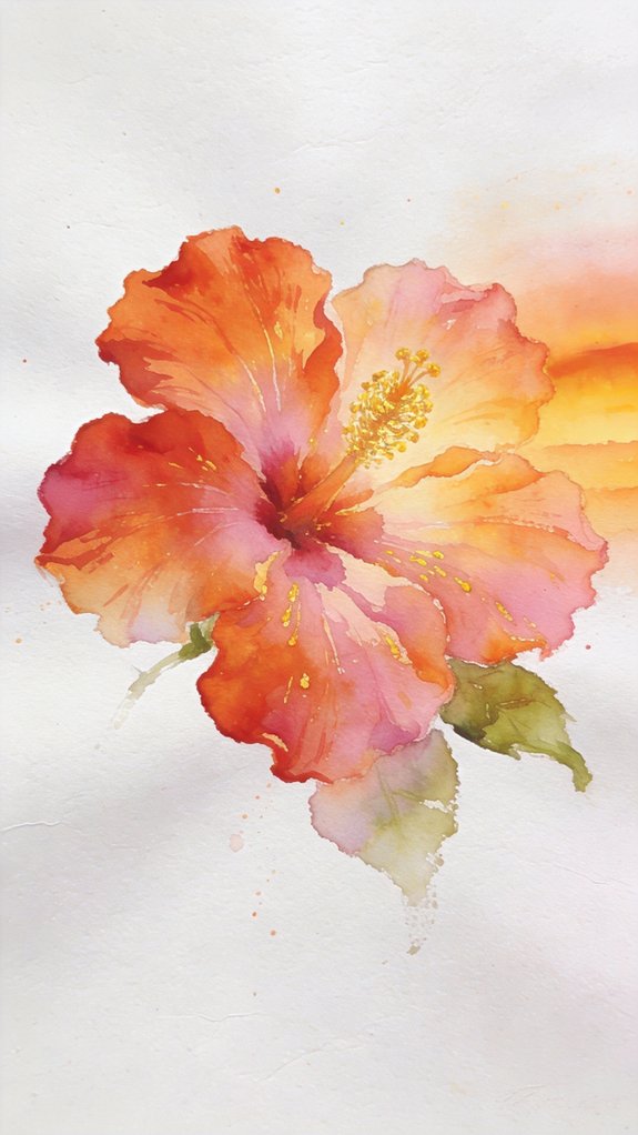 fiery gradient hibiscus sunset masterpiece