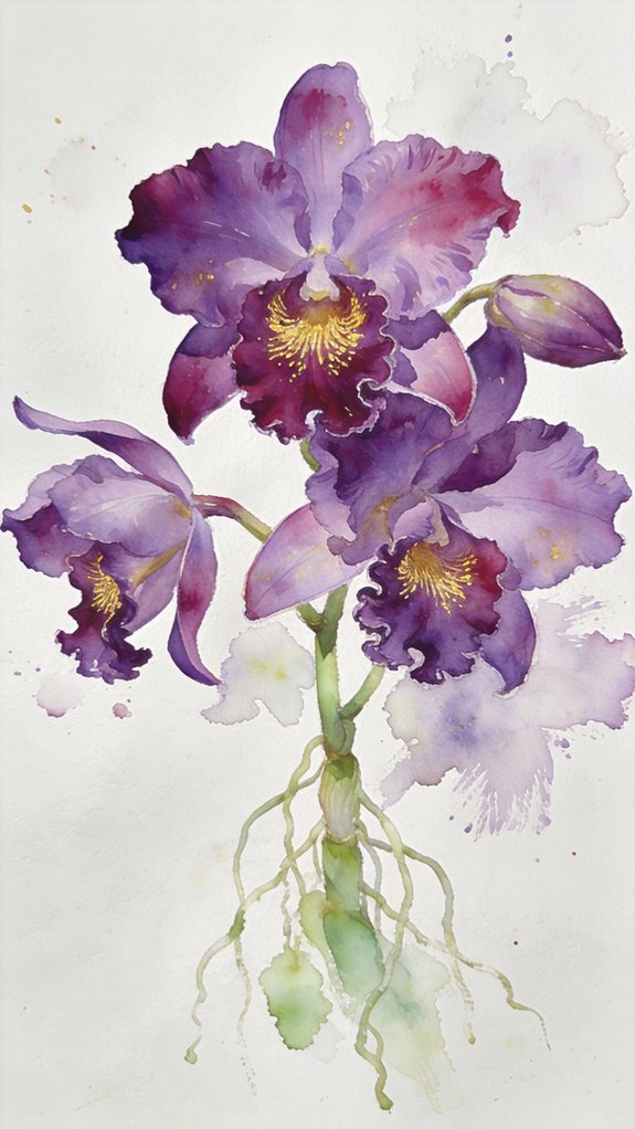 vibrant rich intricate dimensional cattleya orchid