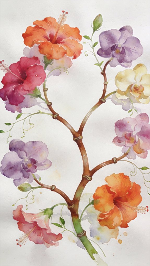 organic natural vibrant imperfect stems and branches