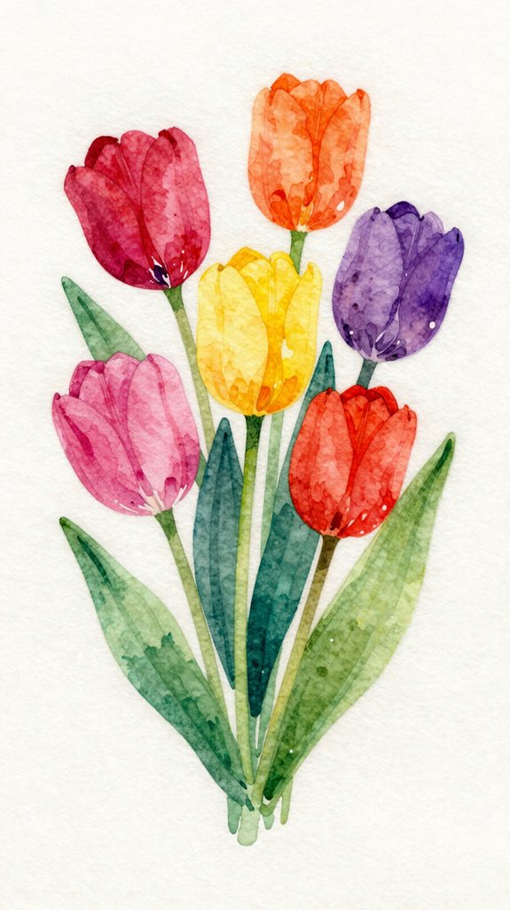 bold color blocking tulips
