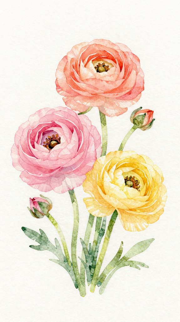 delicate layered whimsical ranunculus petals
