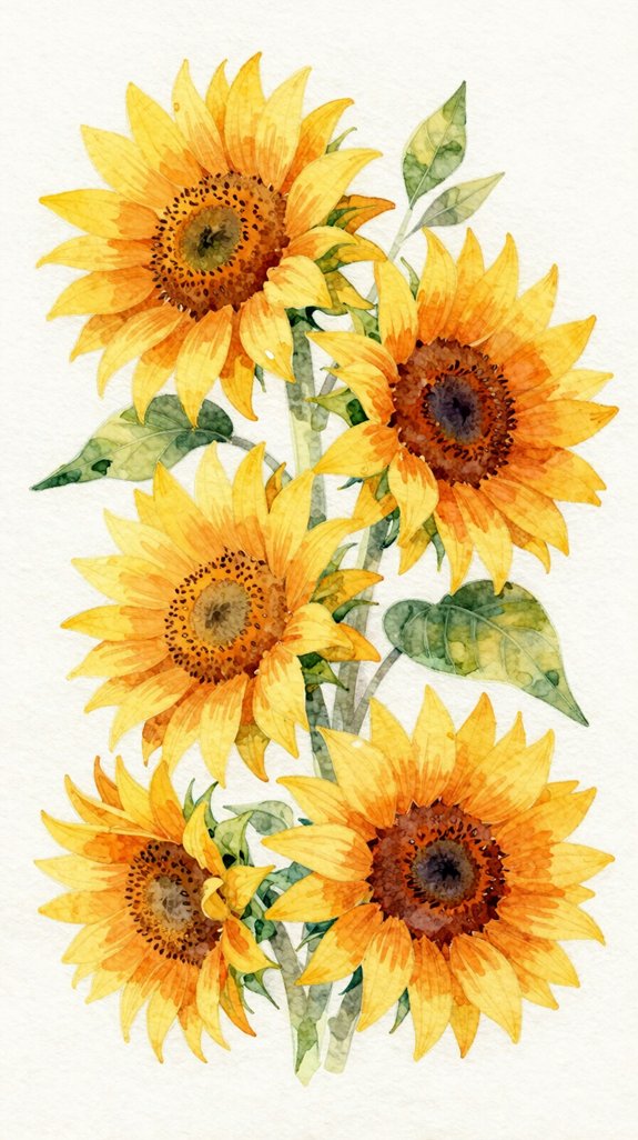 multiple harmonious sunflower composition