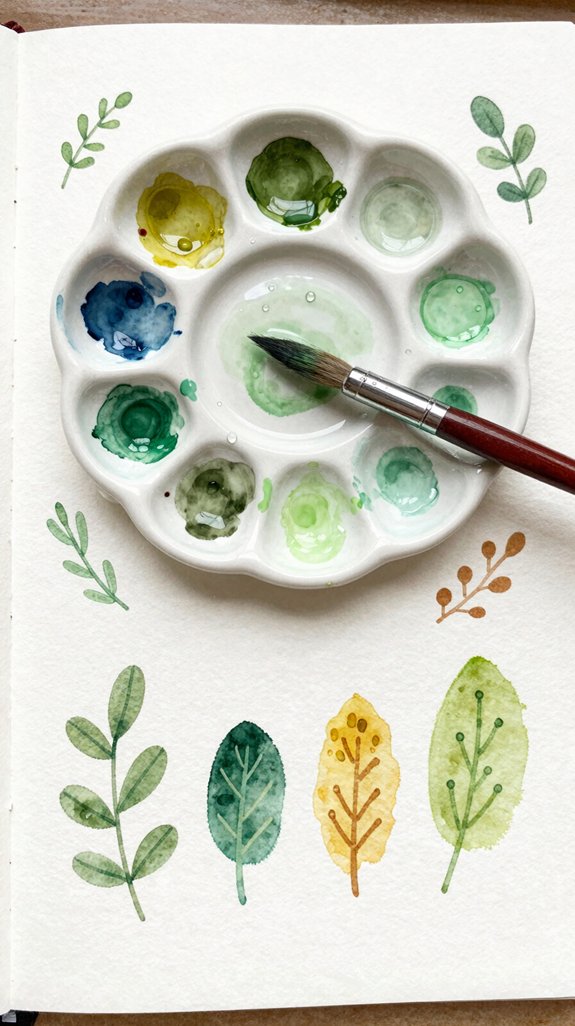 varied natural dimensional transitional green leaves
