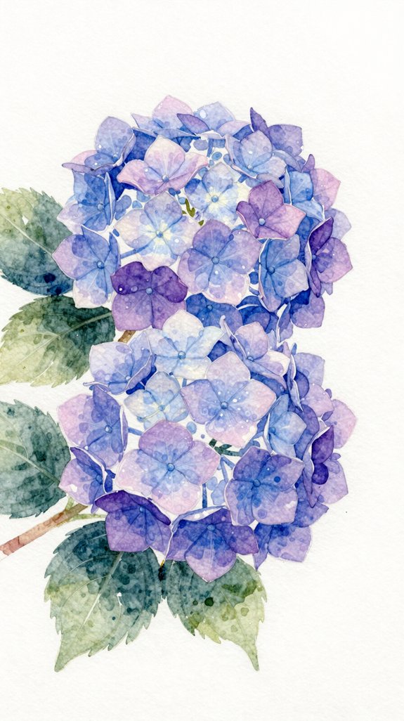 layered transparent hydrangeas gradual complexity