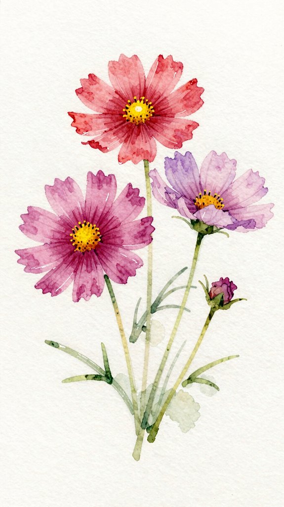lifting technique creates delicate cosmos flowers
