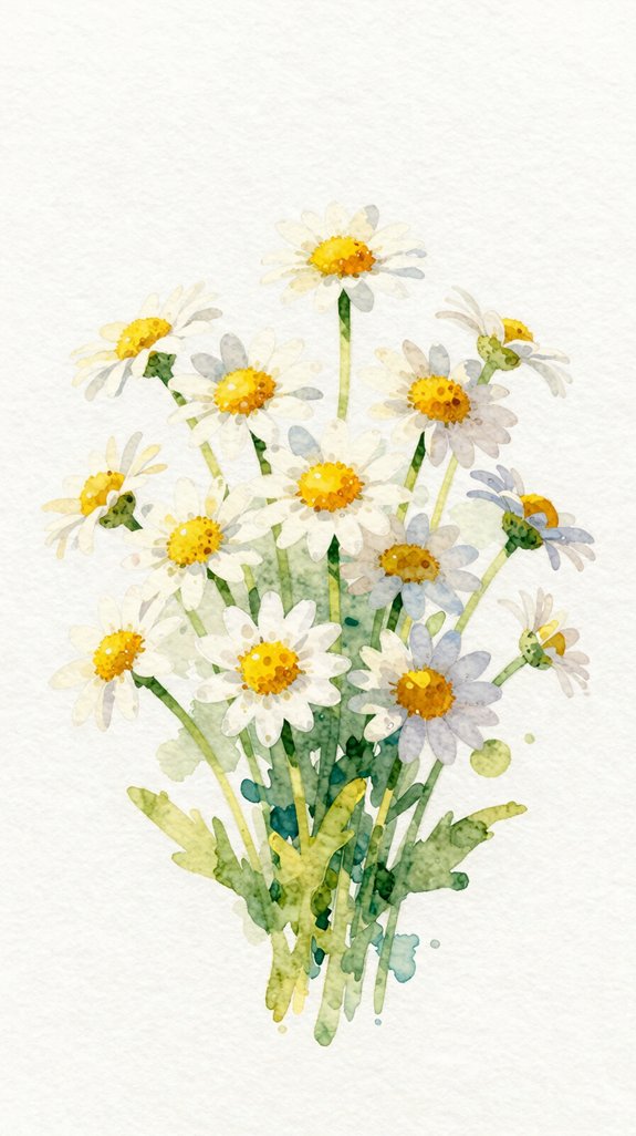 negative space daisy painting technique