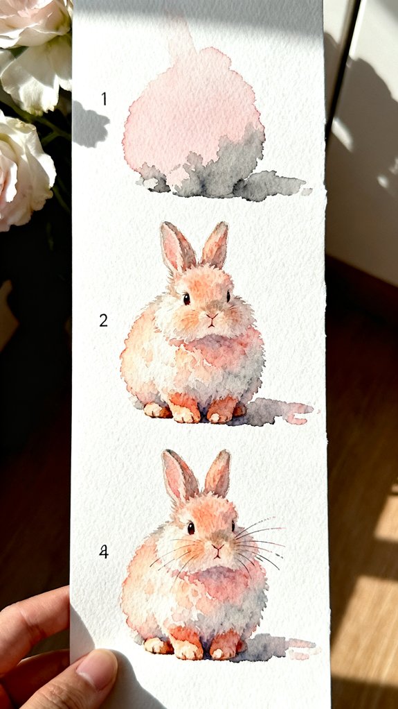 fluffy gentle textured forgiving bunny art