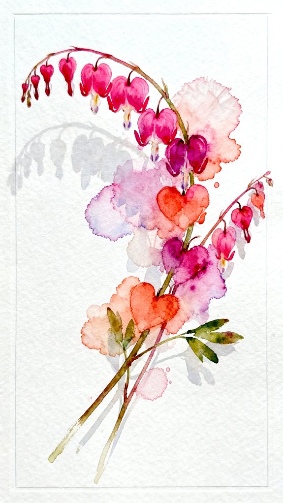watercolor flowers naturally bleed and bloom