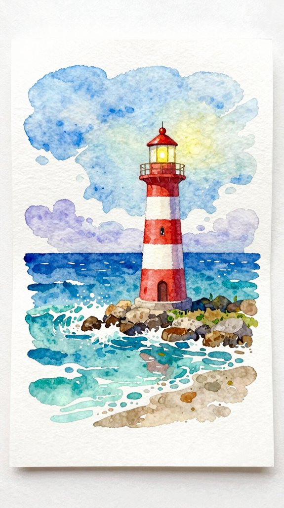 dramatic vertical ocean landmark composition