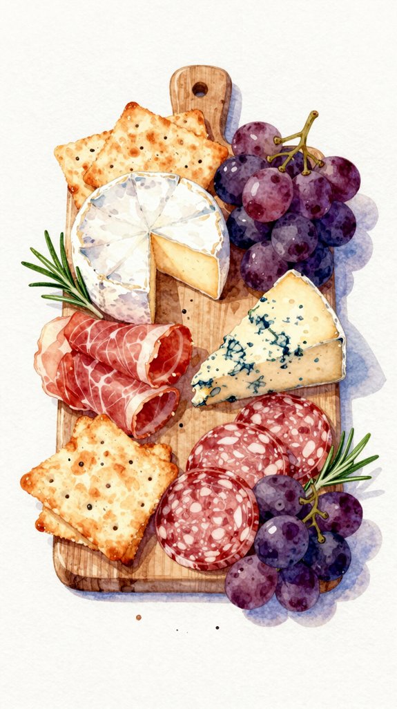 layered savory snack illustrations showcase
