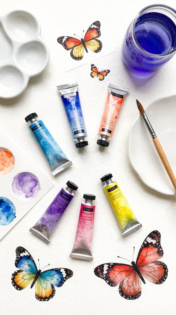 essential watercolor butterfly painting supplies