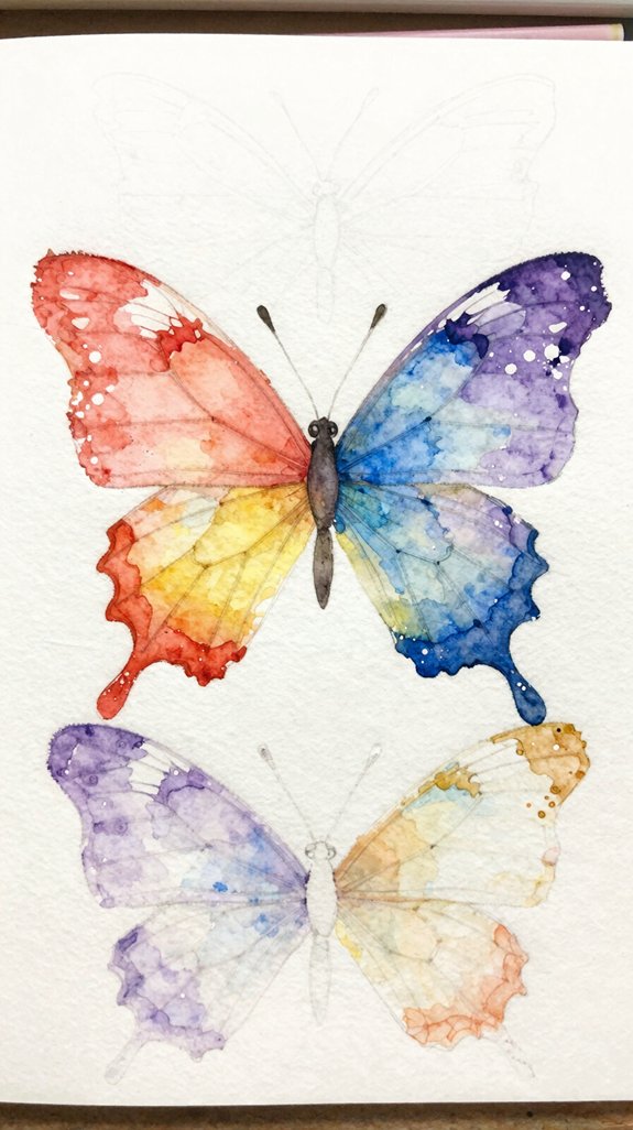 symmetrical butterfly wing drawing exercises