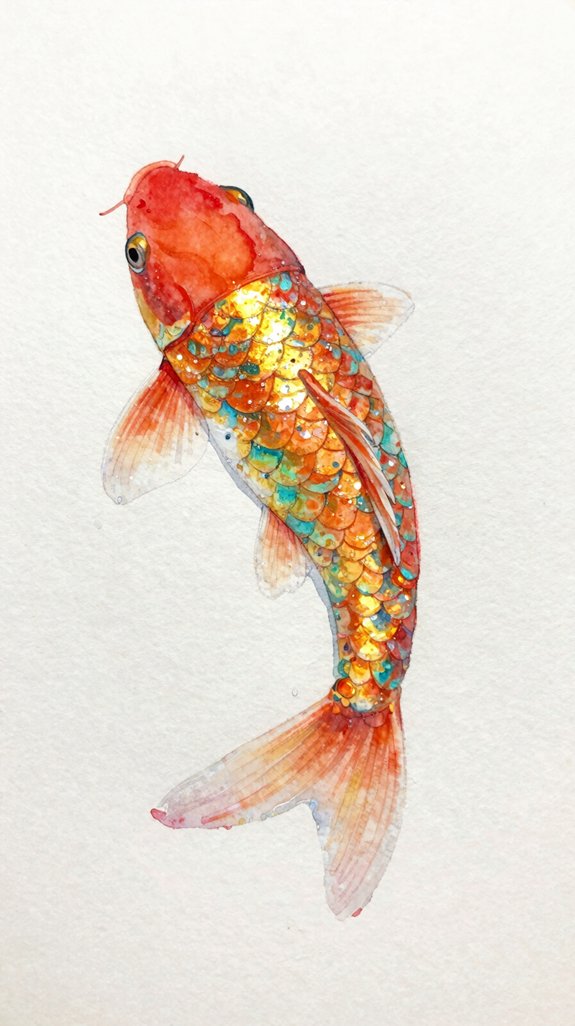 shiny textured highlighted dimensional fish scales