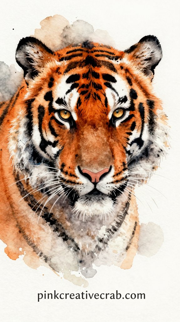 intense bold dramatic tiger portrait