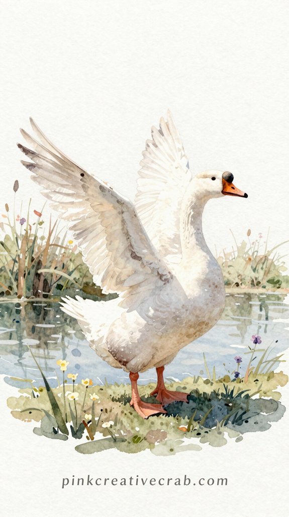 impressive yet effortless white goose painting