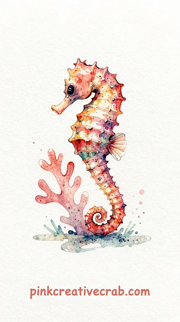 delicate curling quick textured seahorse