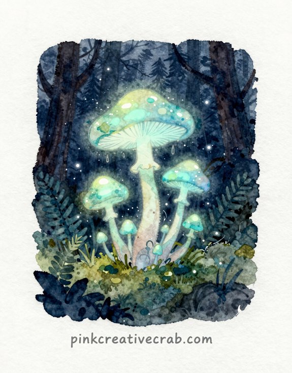 12 Watercolor Pencil Mushroom and Forest Drawings for Cottagecore Lovers