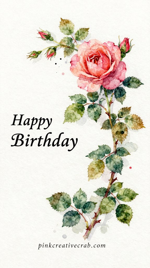 effortless watercolor rose bouquet card