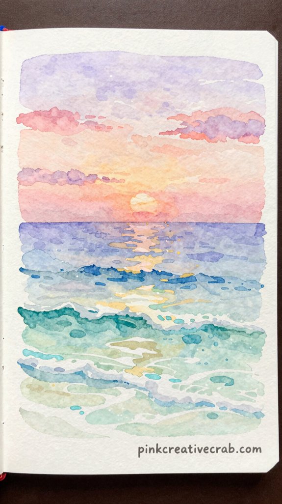 soft serene simple satisfying beach watercolor