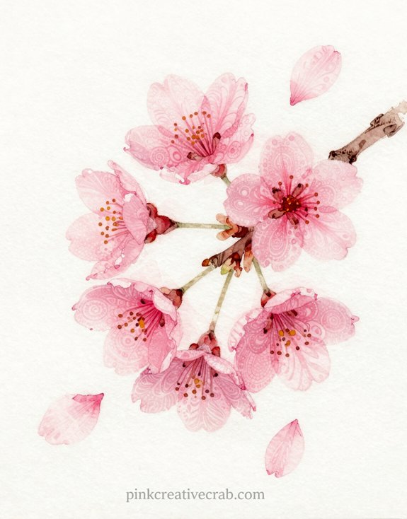 delicate zentangle adorned cherry blossoms frame matters