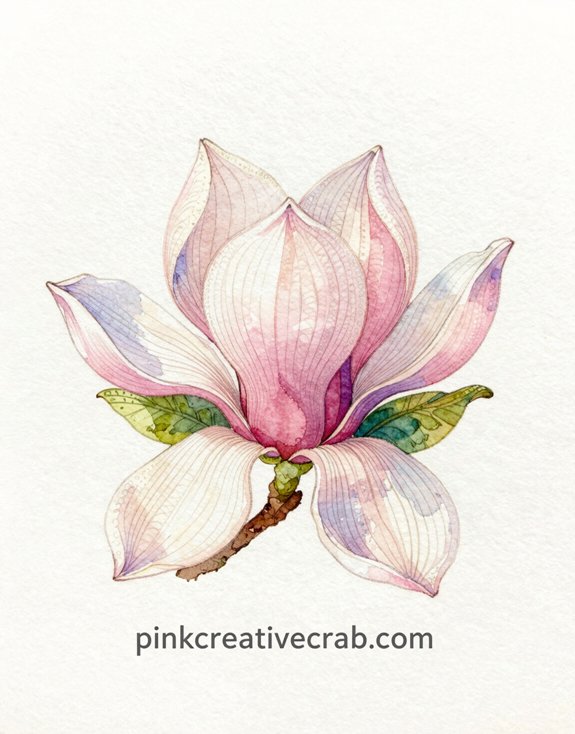 elegant magnolia bloom with concentric lines