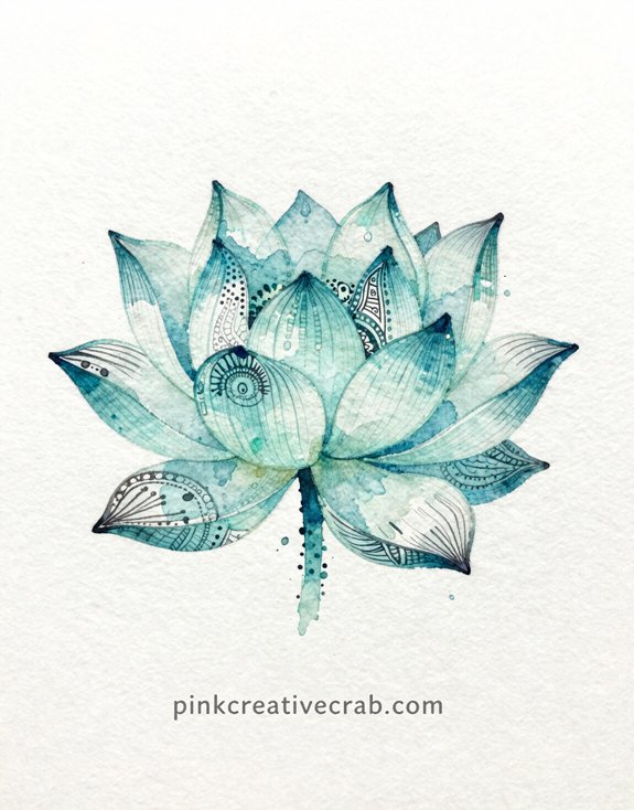 flowing organic zentangle lotus painting