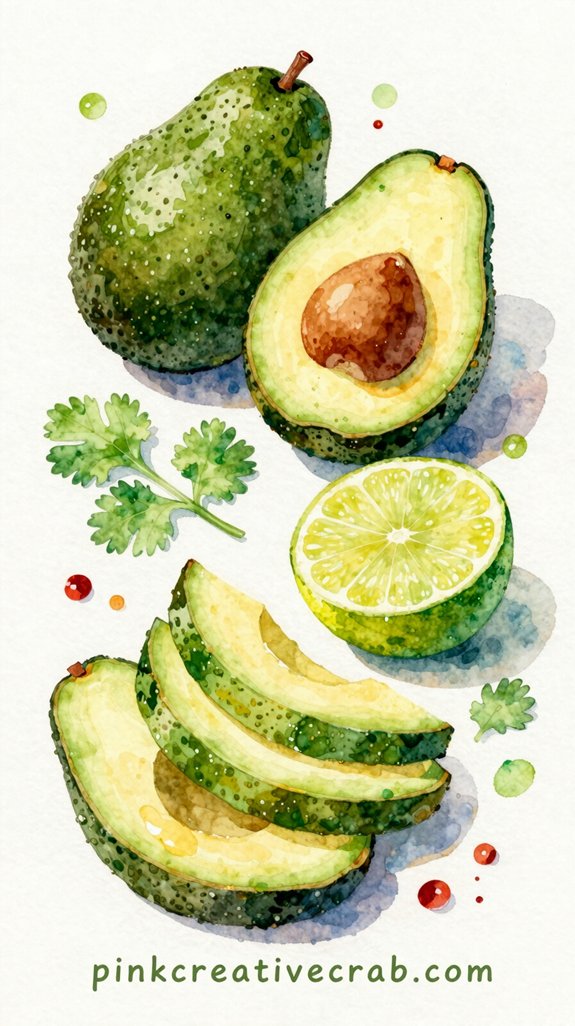 effortless avocado watercolor artwork