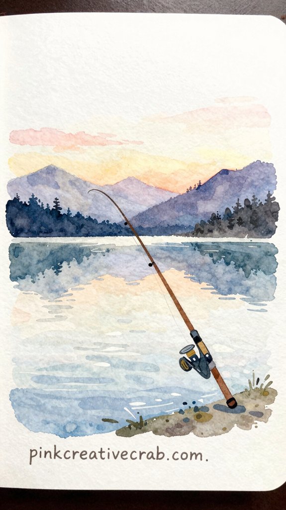 peaceful fishing landscape watercolor father s day