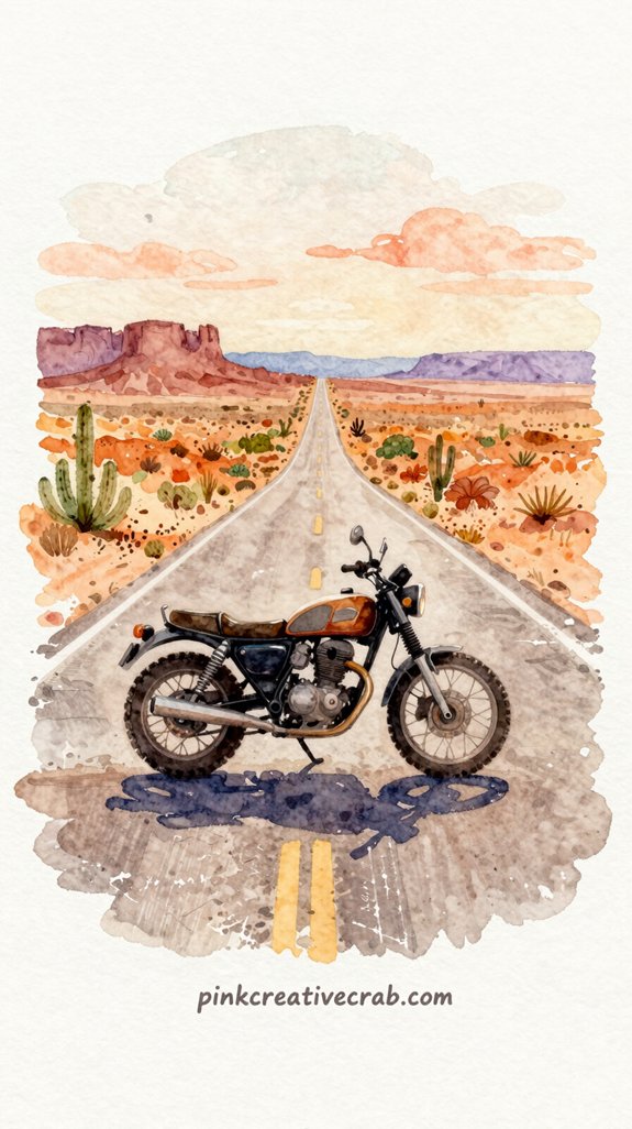 desert horizon motorcycle freedom