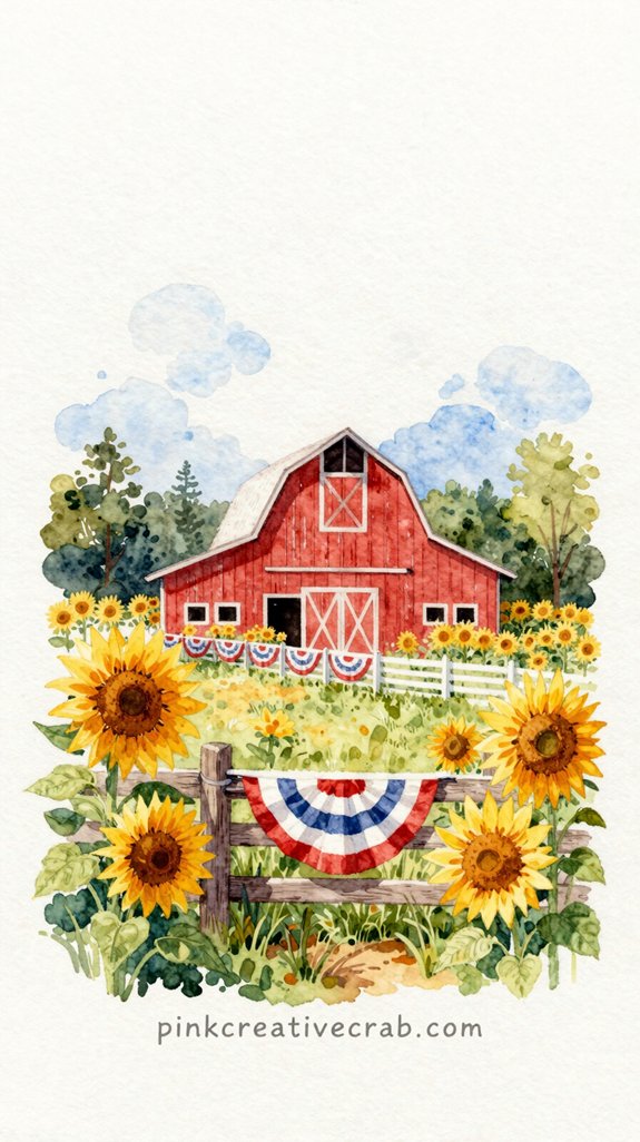 rustic patriotic sparkly fireworks