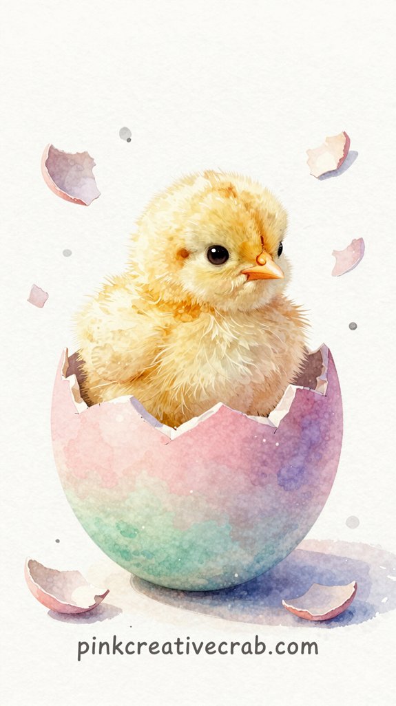 fluffy pastel peeking watercolor
