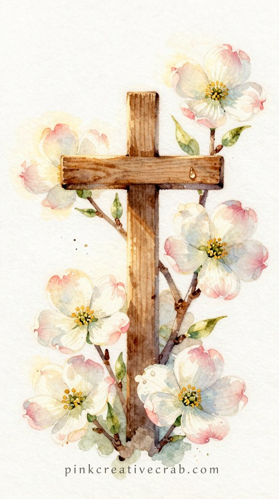 masking fluid brightens dogwood blossoms