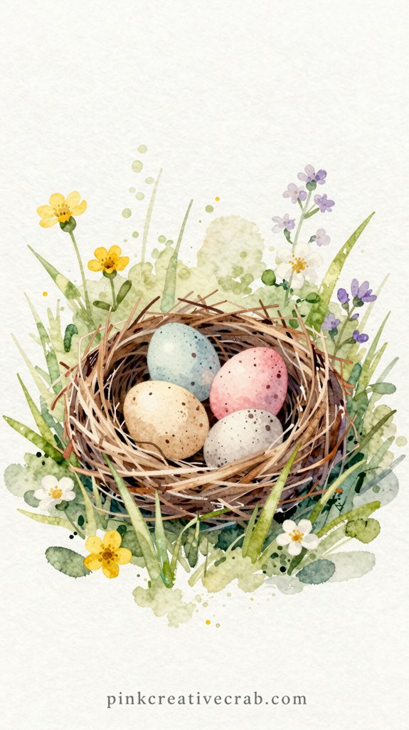 speckled eggs in delicate nest