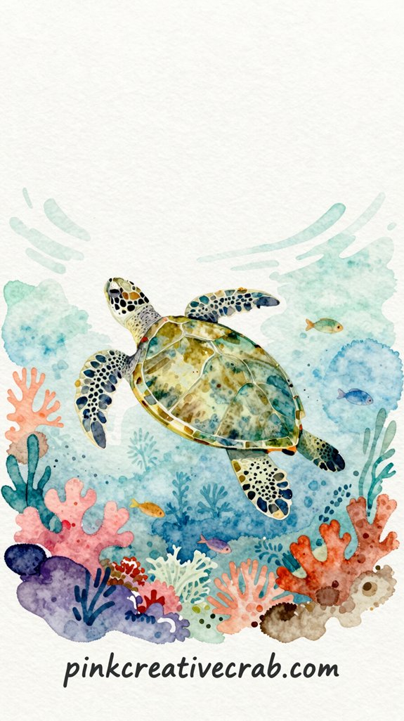 beginner friendly ocean watercolor composition