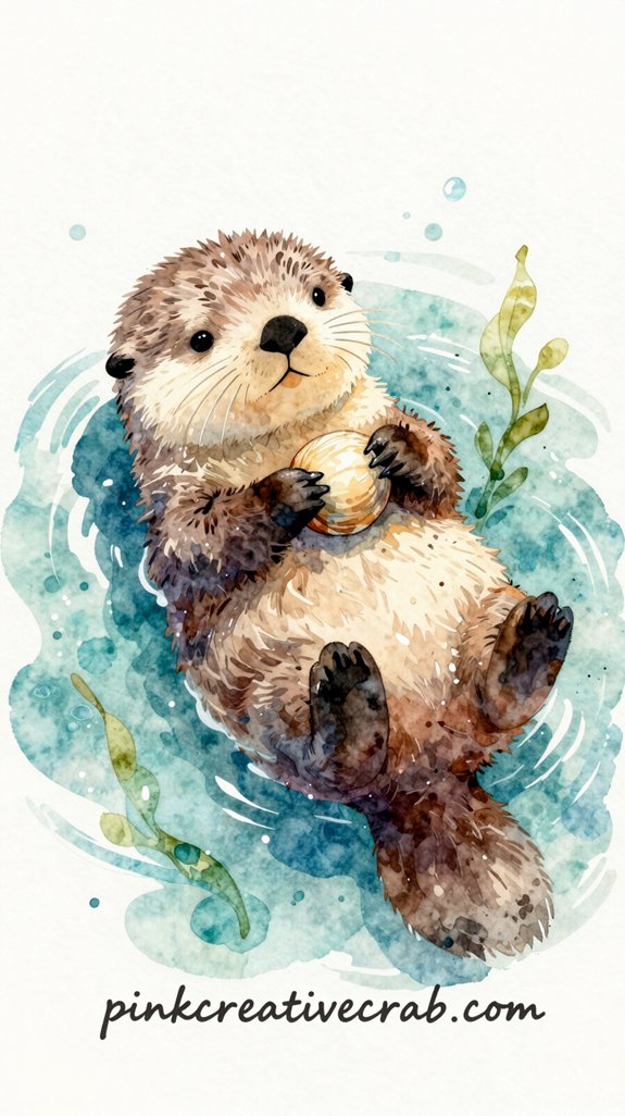 fluffy dry brushed loose pawed focused otter