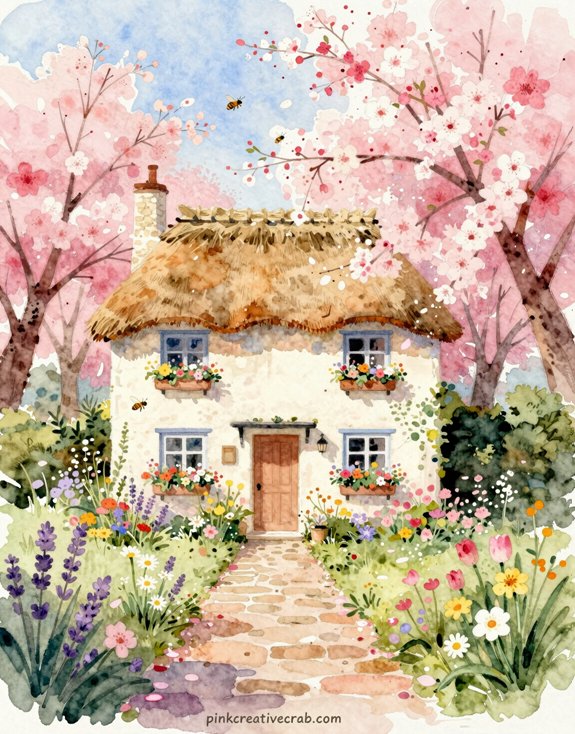 11 Watercolor Cottagecore Cottage Paintings for the Dreamiest Wall Art