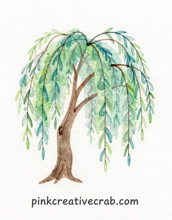 weeping willow s forgiving watercolor flow