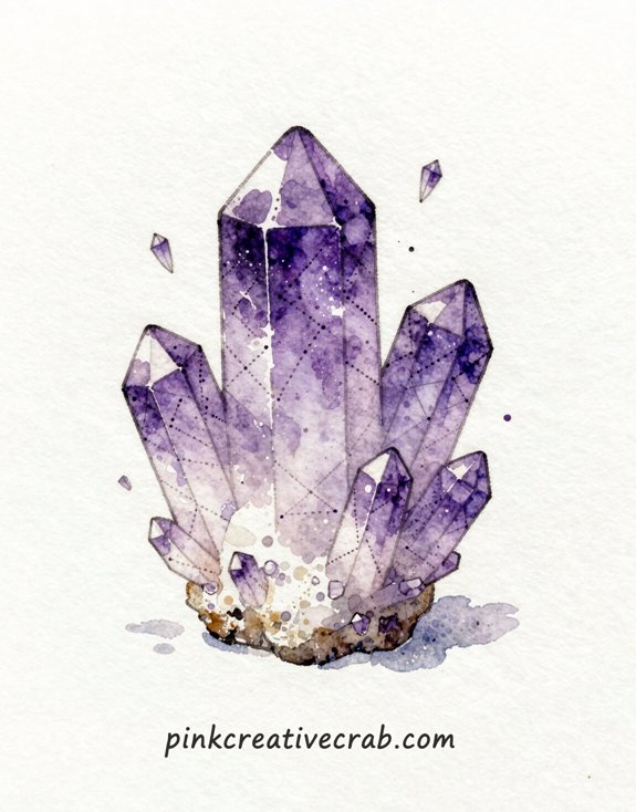 raw amethyst watercolor zentangle dot grid