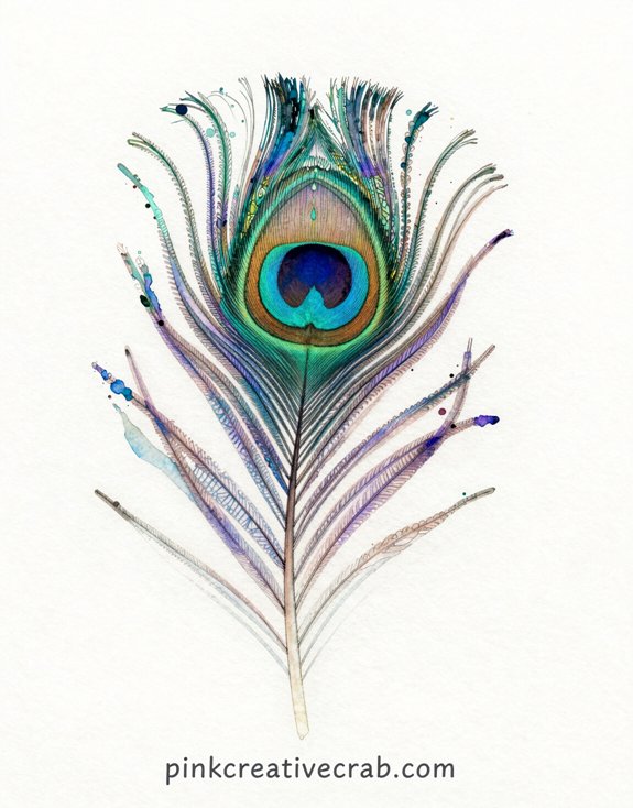 iridescent peacock mandala eye feather