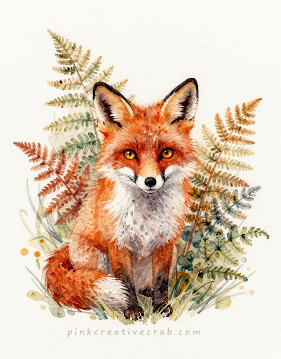 autumn ferns conceal watercolor fox s flaws
