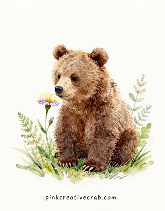 curious warm soft fuzzy brown bear cub
