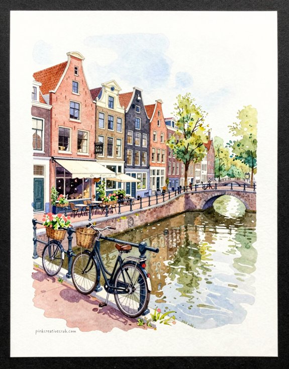 cozy canal side coffee shop bicycles