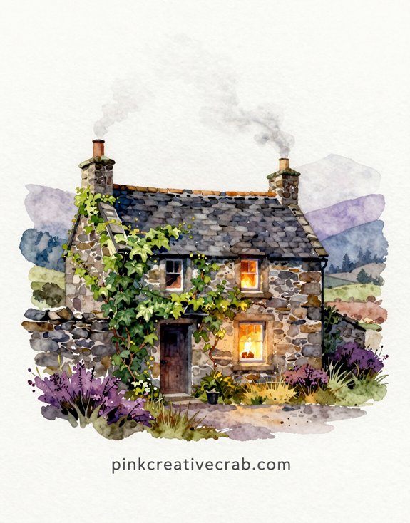 messy wet brush atmospheric pub watercolor