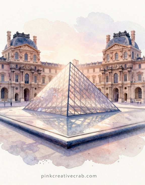 contrasting architectural eras ethereal glass warm glow