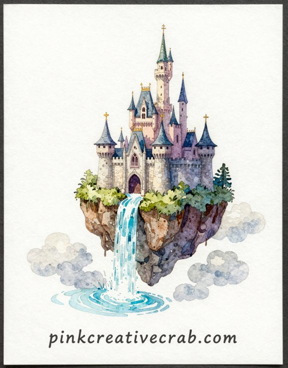 fantasy castle watercolor fairytale freedom