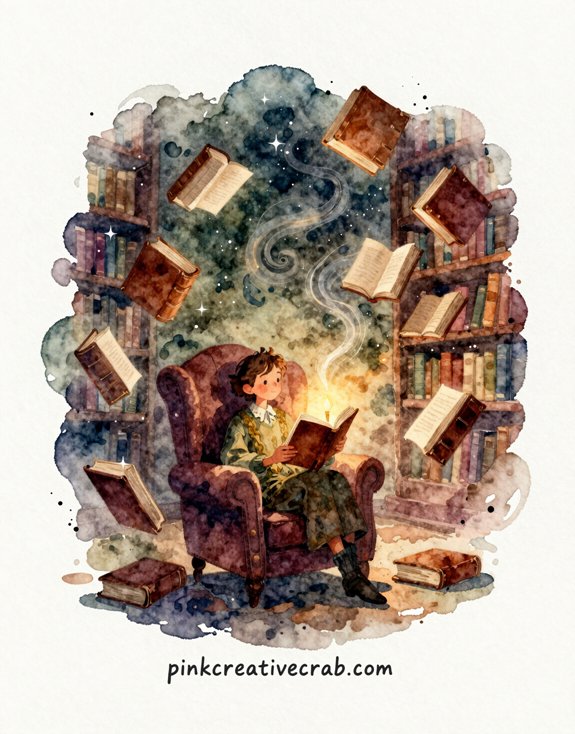 floating magical literary flight spectacle